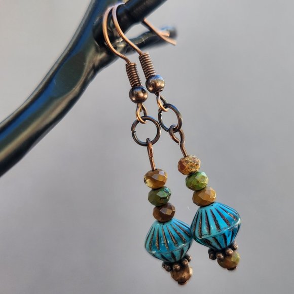 Handmade Rustic Handmade Drop Earrings - Picture 2 of 4